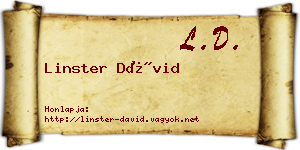 Linster Dávid névjegykártya